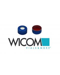 WICOM Crimp cap 11mm Aluminium, blue with Silicone/PTFE septum (1.3mm) red/white...